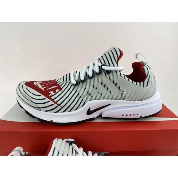 Nike Air Presto White Black Red Men's Sneakers Shoes Nike Logo Zebra CT3550-101 - Picture 5 of 12